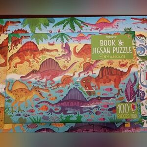 3/$10 🌟 Usborne Book & Jigsaw Puzzle 100 Piece Kids Puzzles Various Dinosaurs